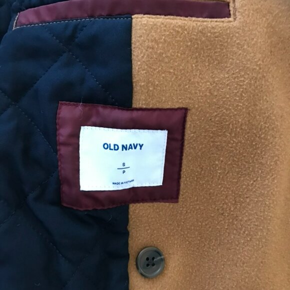 Old Navy pea coat mens S camel wool blend weekend preppy gorpcore outdoors - Picture 3 of 5